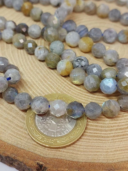 Labradorit Taşı Faset Kesim Dizi 7.5mm (53080) - Resim 2