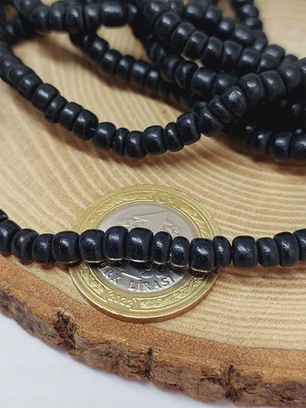 Hindistan Cevizi Kabuğu Ahşap Dizi Silindir Kesim 3*5mm (53070) - 2