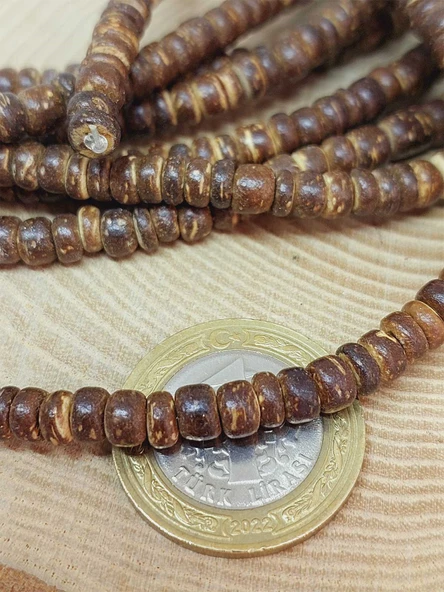 Hindistan Cevizi Kabuğu Ahşap Dizi Silindir Kesim 3*5mm (53062) - 2