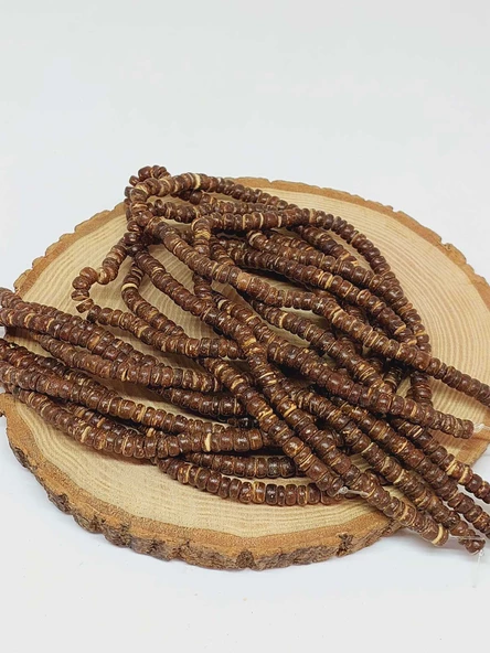 Hindistan Cevizi Kabuğu Ahşap Dizi Silindir Kesim 3*5mm (53062) - 3