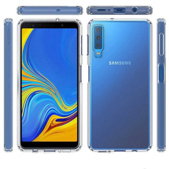 For Samsung Galaxy A7 2018 Kılıf Şeffaf Sert Silikon Kapak - 2