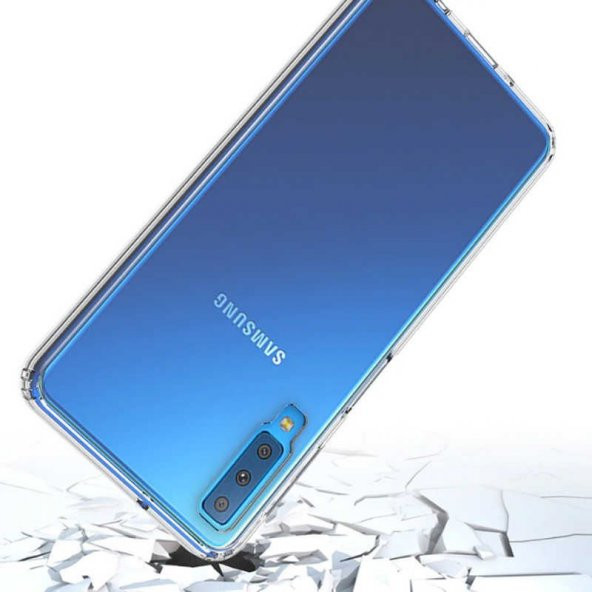 For Samsung Galaxy A7 2018 Kılıf Şeffaf Sert Silikon Kapak - 4