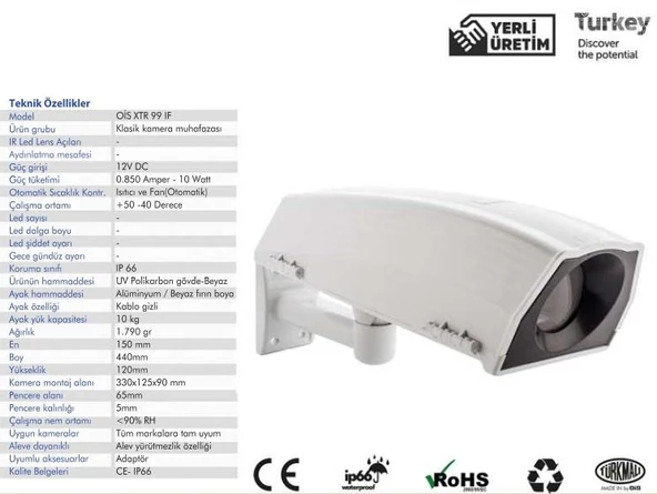 OiS XTR 99 IF Isıtıcı-Fanlı Kamera Muhafazası - 3