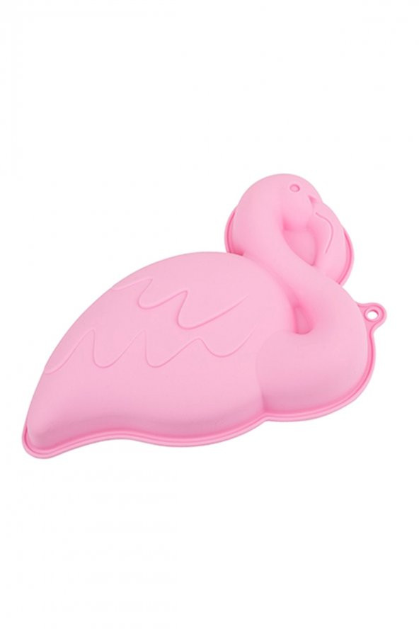 006-01-Açik Pembe Flamingo Şekilli Silikon Kek Kalibi