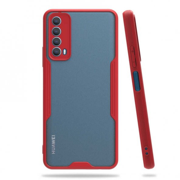 Huawei P Smart 2021 Renkli Kenarlı Mat Silikon Kılıf