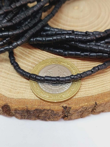 Hindistan Cevizi Kabuğu Ahşap Dizi Silindir Kesim 2.5*3mm (53048) - 2