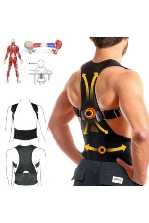 Manyetik Dik Duruş Korsesi Kamburluk Önleyici Korse Erkek Bayan Bel Sırt Omuz Dik Durmak ürün görseli