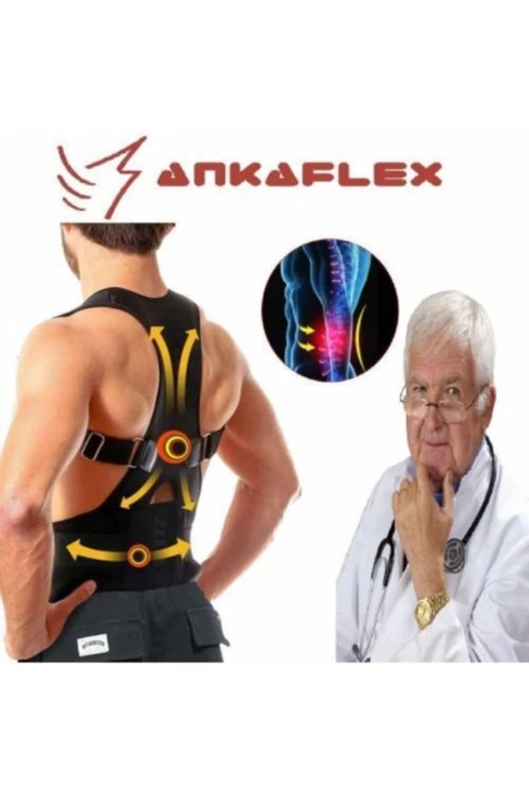 Manyetik Dik Duruş Korsesi Kamburluk Önleyici Korse Erkek Bayan Bel Sırt Omuz Dik Durmak - Resim 3