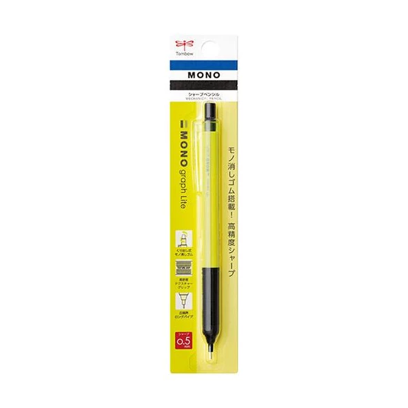 Tombow Mono Graph Lite Neon Mekanik Kurşun Kalem Neon Sarı / DPA-122D