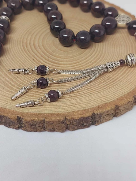 Lal (Garnet – Granat) Taşı 33lük Tesbih 12mm (53038) - Resim 4