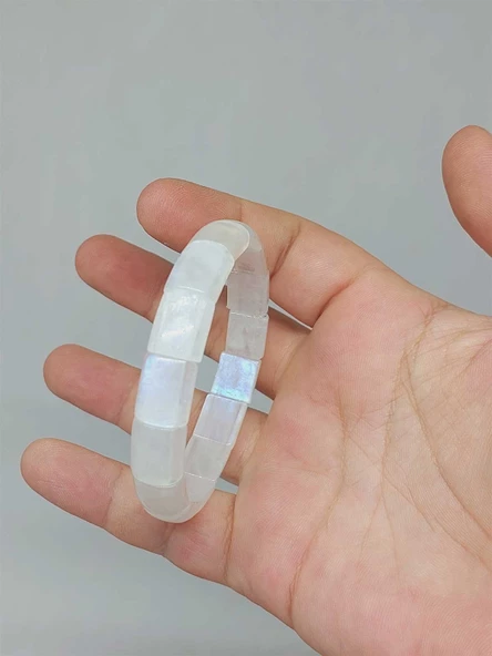 Ay Taşı Yansımalı Renkler Özel Dikdörtgen Kesim Bileklik (17-18cm) (53020) - Resim 3