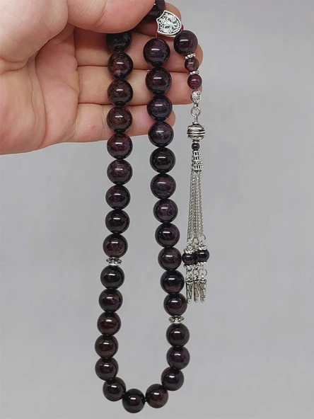 Lal (Garnet – Granat) Taşı 33lük Tesbih 12mm (53038) - Resim 5
