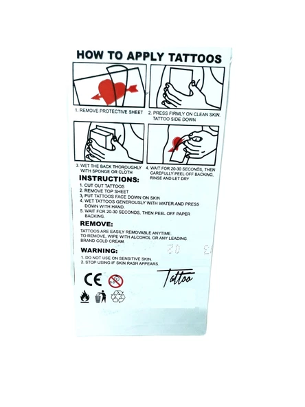 Hayal Sepeti Geçici Dövme 9,5x19CM Tattoo Minimal Tattoo Aksesuar Şık  KANATLI KIRMIZI GÜL MODELİ - 4