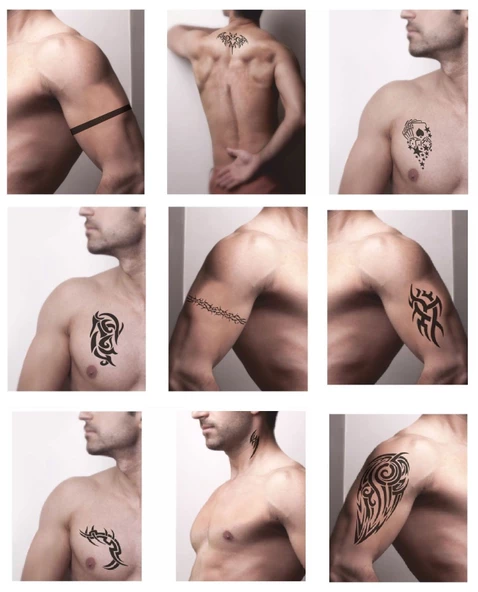 Hayal Sepeti Geçici Dövme 9,5x19CM Tattoo Minimal Tattoo Aksesuar Şık  RENKLİ KELEBEKLER MODELİ - 5