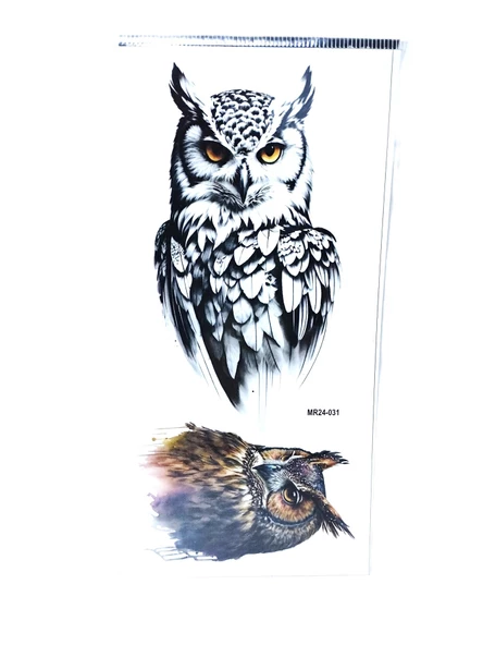 Hayal Sepeti Geçici Dövme 9,5x19CM Tattoo Minimal Tattoo Aksesuar Şık  BAYKUŞ MODELİ - 5