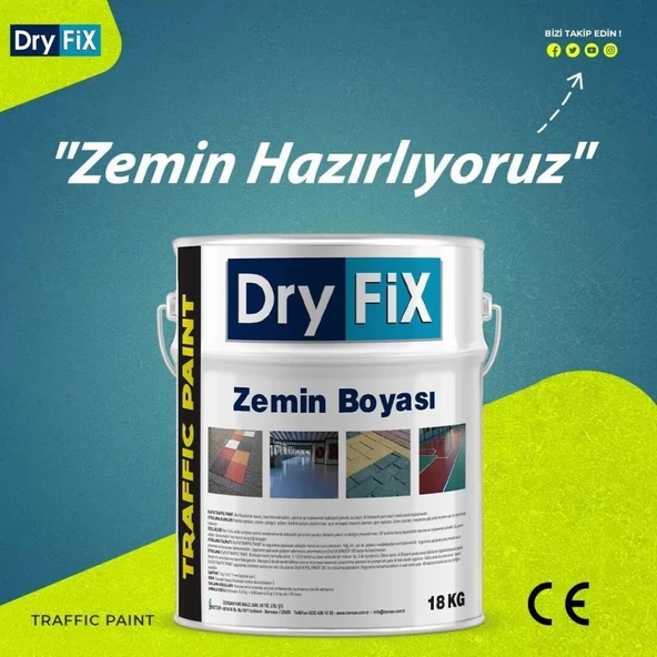 DryFix Traffic Paint Zemin Boyası 5 Kg Ral 7047 Açık Gri - Resim 3