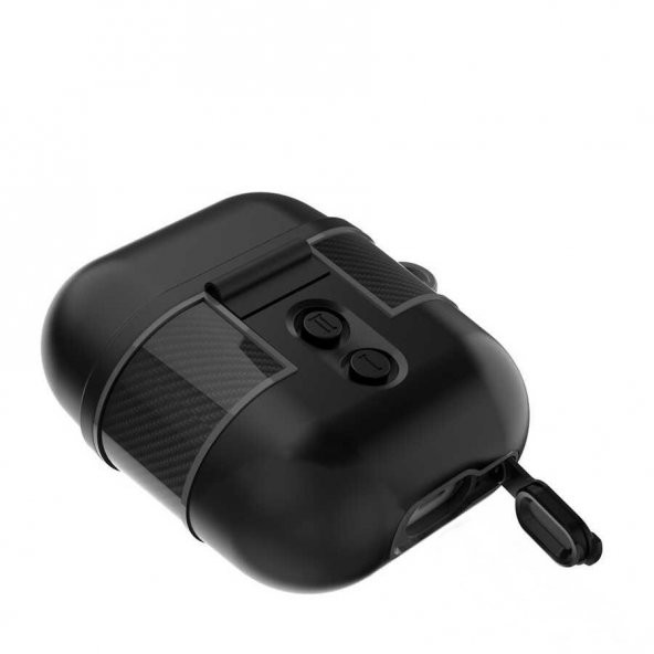 Airpods Kılıf IP68 Su Geçirmez Tam Koruma Karbon Fiber Zırh Tasarım