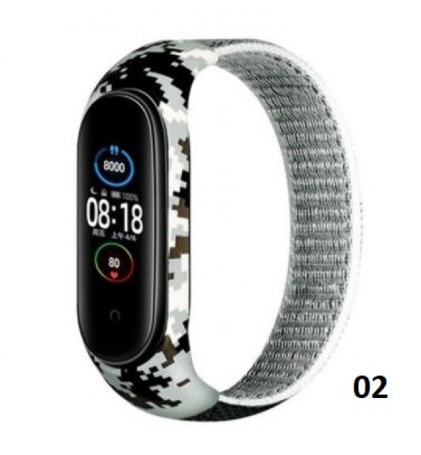 Xiaomi Mi Band 5 Kumaş Örgü Spor Kordon Kayış -KAMUFLAJ - 3
