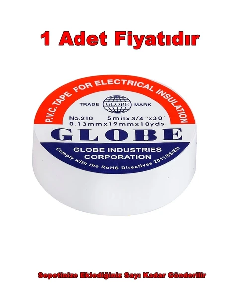 GLOBE 18MM İzole Bant BEYAZ Elektrik Bandı