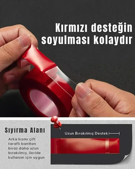 SLİKON Çift Taraflı Bant Şeffaf 18mm 2 Mt - 4