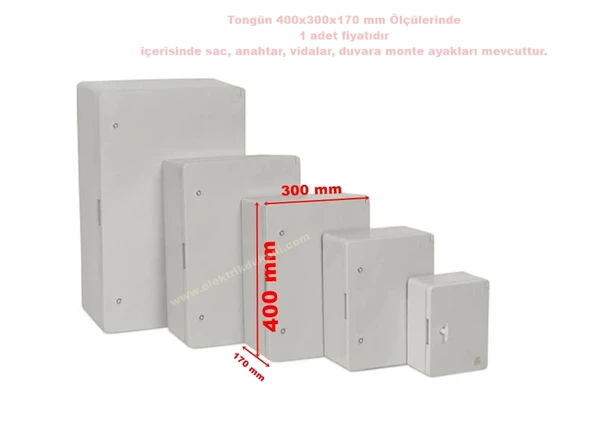 TONGÜN 400x300x170mm Taban Saclı ABS Plastik Pano (Boş)