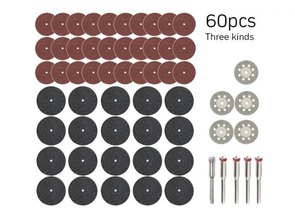 60 Adet Mini Torna Makinesi için Zımpara Diski ve Testere Bıçağı Aparatı