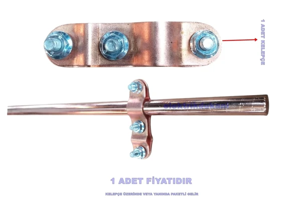 MUTLUSAN 18mm 1metre Bakır Boru Giydirme Kaplamalı Demir Topraklama Çubuğu