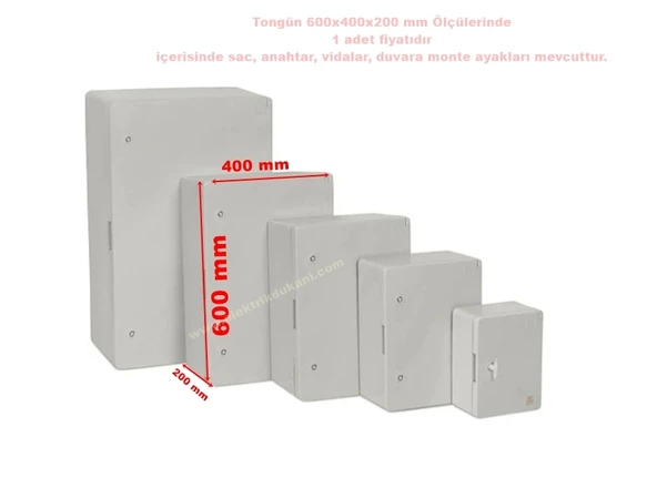 TONGÜN 600x400x200mm Taban Saclı ABS Plastik Pano (Boş)