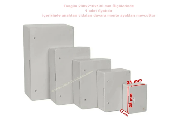 TONGÜN 280x210x130mm Taban Saclı ABS Plastik Pano (Boş)