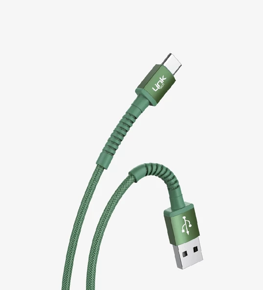 LİNKTECH USB-TYPE-C 5V 3A 1M Şarj Kablosu İP Örgülü - 6