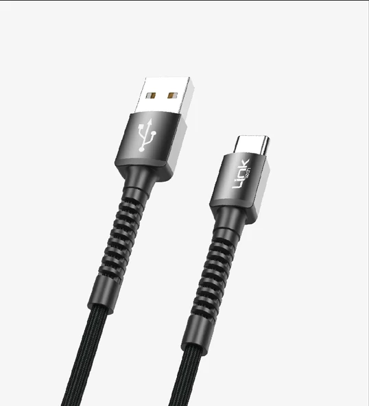 LİNKTECH USB-TYPE-C 5V 3A 1M Şarj Kablosu İP Örgülü - 3