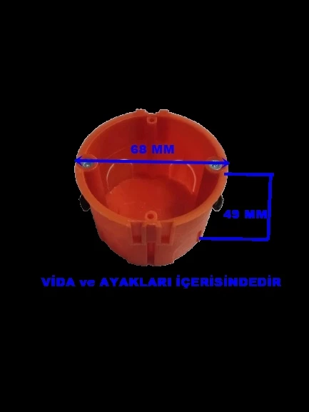 IŞILDAR Geçmeli Alçıpan Kasa Tekli Halogen Free Turuncu(1 Adet) - 2