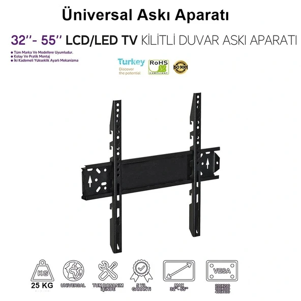 Duvar TV Askı Aparatı 32"-55" (81 - 140 CM)  45Lik ürün görseli 1