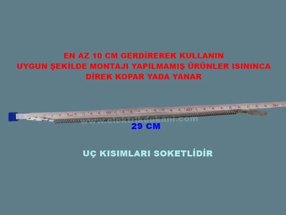 ENDER Soba Rezistansı Uzun 800W 220V (Cam Rezistans Teli PİYASA)