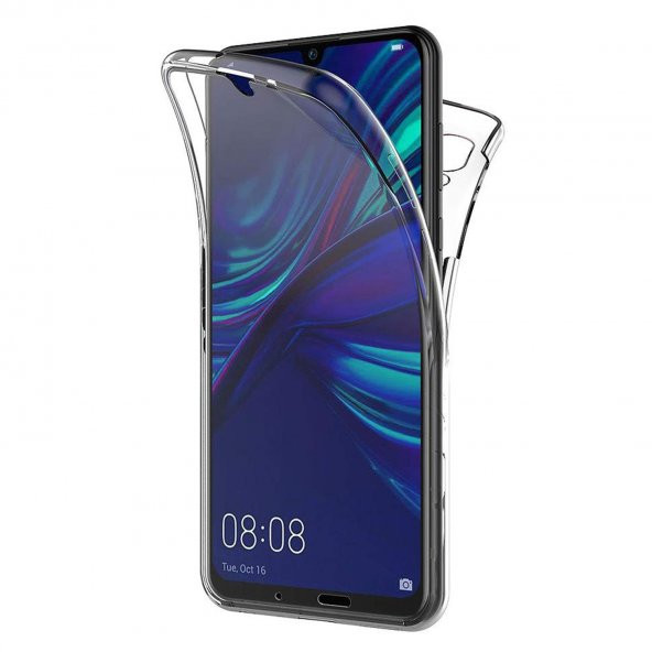 Huawei Y7 2019 360 Derece Şeffaf Silikon Kılıf Komple Koruma - 3