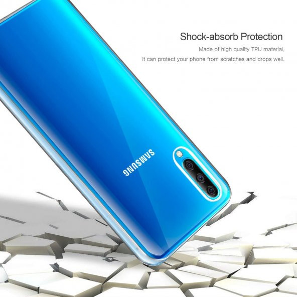 Samsung Galaxy A50 360 Derece Şeffaf Silikon Kılıf Komple Koruma - 6