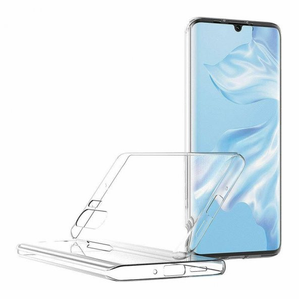 Huawei P30 Pro 360 Derece Şeffaf Silikon Kılıf Komple Koruma - 3