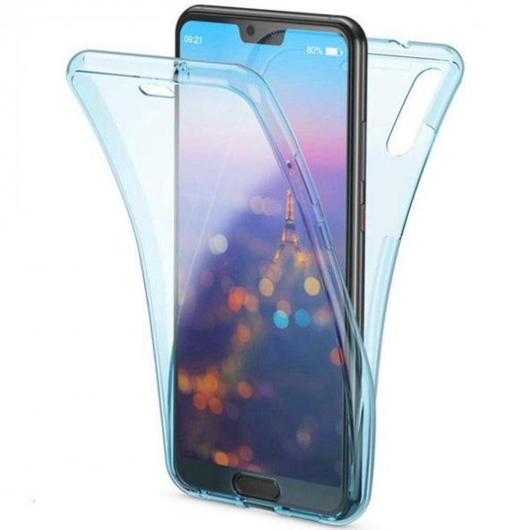 Huawei P30 Pro 360 Derece Şeffaf Silikon Kılıf Komple Koruma - 6
