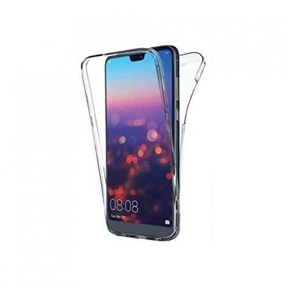 Huawei P20 Pro 360 Derece Şeffaf Silikon Kılıf Komple Koruma