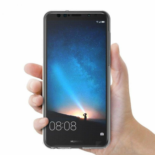 Huawei Mate 10 Pro 360 Derece Şeffaf Silikon Kılıf Komple Koruma - 3