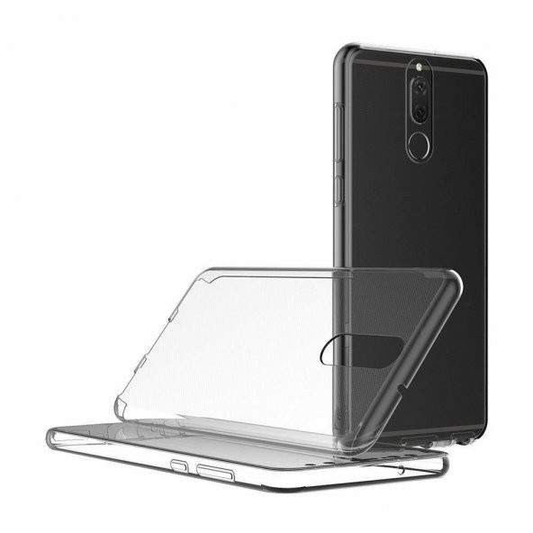 Huawei Mate 10 Pro 360 Derece Şeffaf Silikon Kılıf Komple Koruma - 4