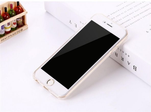 Apple iPhone 6 Plus 360 Derece Şeffaf Silikon Kılıf Komple Koruma - 5