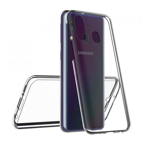 Samsung Galaxy A40 360 Derece Şeffaf Silikon Kılıf Komple Koruma - 3