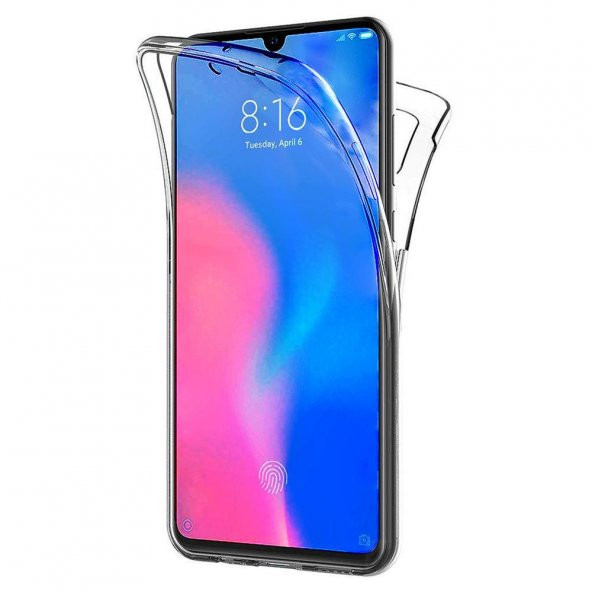 Xiaomi Mi 9 SE 360 Derece Şeffaf Silikon Kılıf Komple Koruma