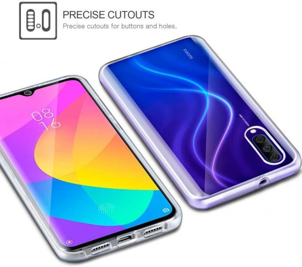 Xiaomi Mi 9 Lite 360 Derece Şeffaf Silikon Kılıf Komple Koruma - 5