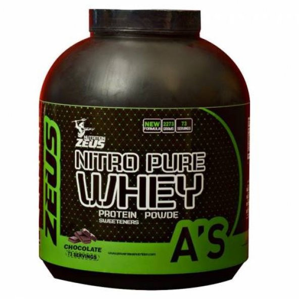Zeus Nutrition Nitro Pure Whey Protein Tozu 2273 Gr x 2 adet ( CIKOLATA )+Shaker Ve 2 Adet Tek Kullanımlık Whey Protein