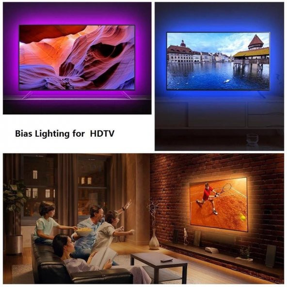 TV Arkası USB Led Işık RGB Şerit Led 3x50 cm Kumandalı Hazır set Kargo Bedava - 6