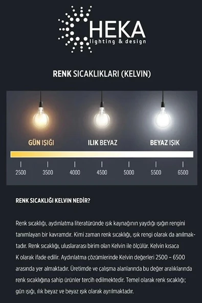 HEKA 6W RUSTİK LED AMPUL BEYAZ 6500K ŞEFFAF - Resim 3