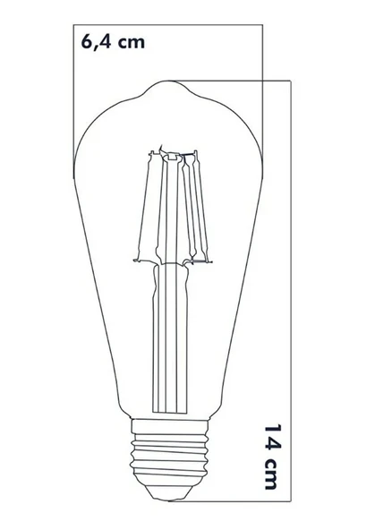 HEKA 6W RUSTİK LED AMPUL BEYAZ 6500K ŞEFFAF - Resim 2