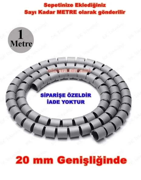 ÇETSAN 20Q KABLO TOPLAMA SPİRALİ GRİ